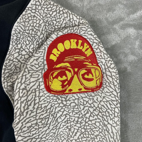 Jordan Jumpman Hoodie Mens Small Black Elephant Print Brooklyn Snap Cardigan - Picture 2 of 15